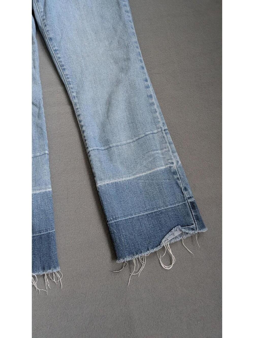 Pistola Jeans Womens 27 Blue Light Wash Straight Crop Frayed Raw Hem Denim - Picture 3 of 7